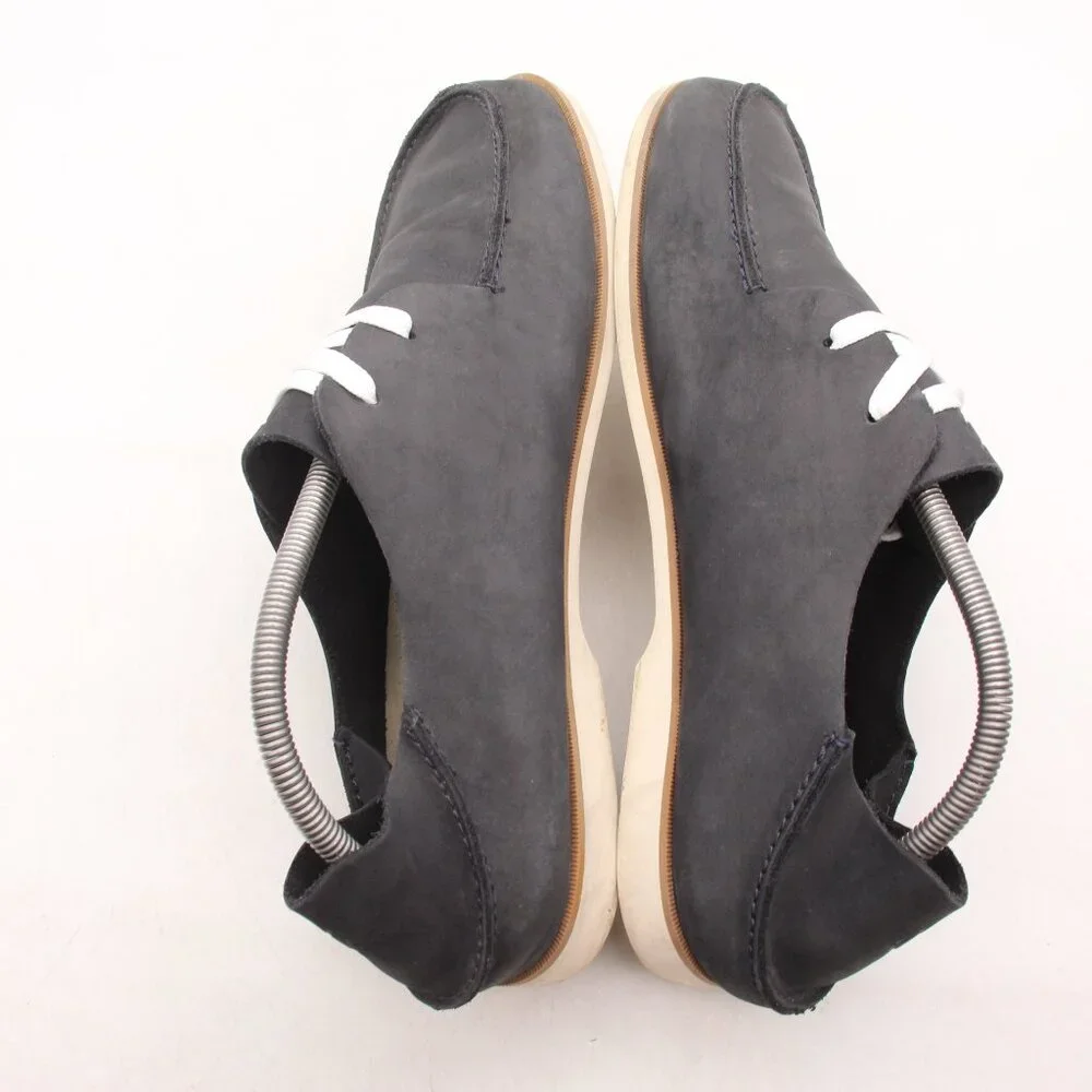 OLUKAI Holokai Men's Size 10.5 Leather Lace Up Comfort Boat Shoes Dark Navy